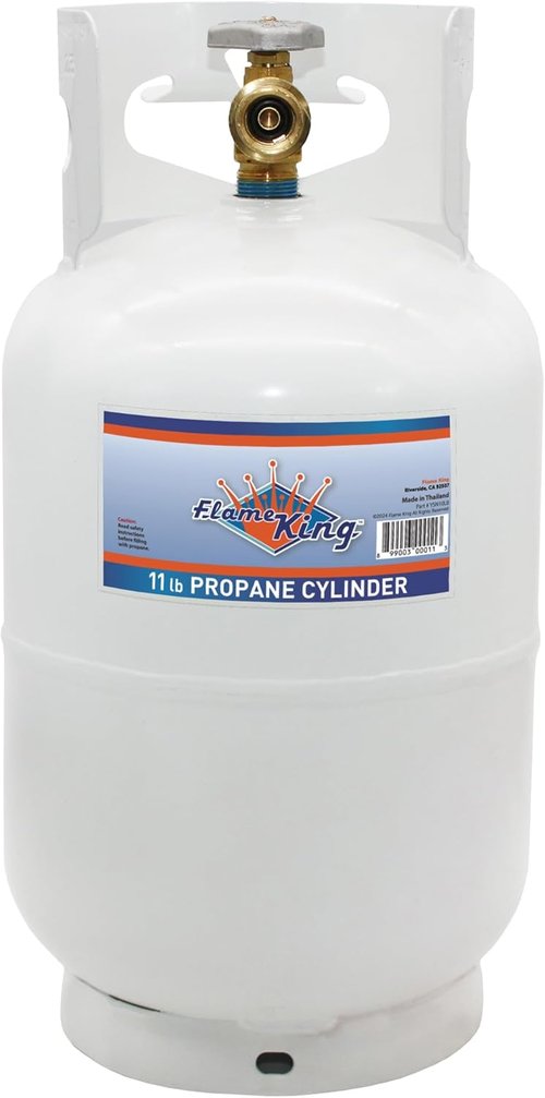 Flame King 10LB Steel Propane Tank Cylinder - Type 1 Overflow Protection Valve | Ideal for Camping, Grills, Fire Pits