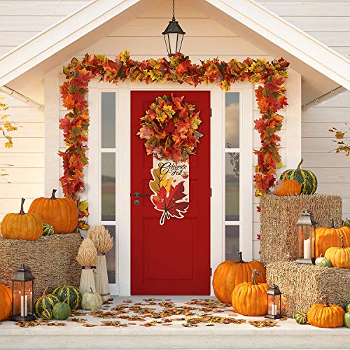 Fall Maple Garland 2 Pack Autumn Hanging Leaves Vines for Decor