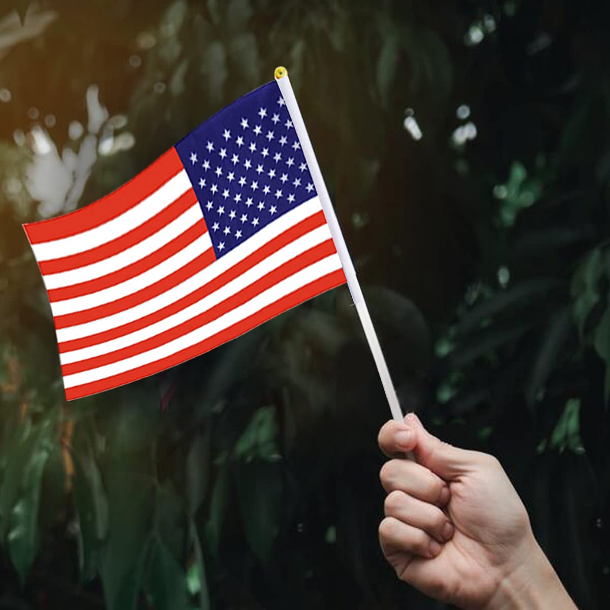 Small American Flags On Stick, Mini Handheld American USA Flag, Ideal For Party Parades Sports Events Patriotic Festival 4th Of July Decorations