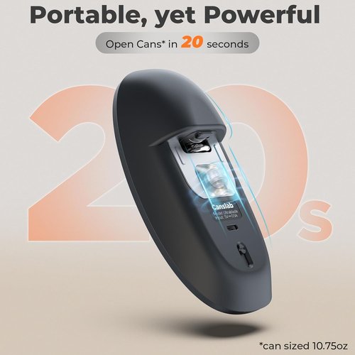 Canslab Ultrablde SE - USB Rechargeable Electric Can Opener for Seniors | Cordless, Hands-Free, Smooth Edge, Grey