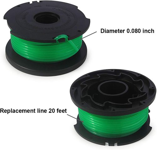 Black Decker SF-080 Trimmer Replacement Spools - 20ft 0.080" Edger Refills with Cover Cap (4 Spools, 1 Cap)