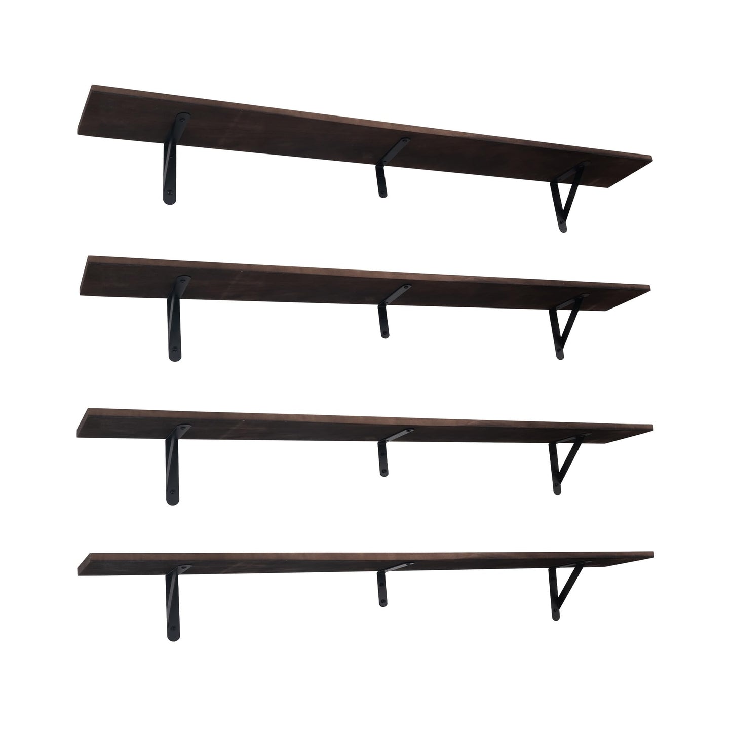 Huiyiaus Long Floating Shelves for Books,Wall Hanging Bookshelf Set of 4,Rustic Wall Mount Book Shelf Wood Extra Large for Livingroom Bedroom Kitchen Bathroom Home Office Decor,47 Inches(Dark Brown)