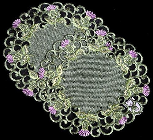 Balmoral Thistle Green Doilies - Small Decorative Pair for Home Decor