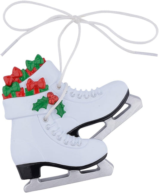 Personalized Girl's Ice Skating Shoes Christmas Ornament - Figure Skate Keepsake Gift