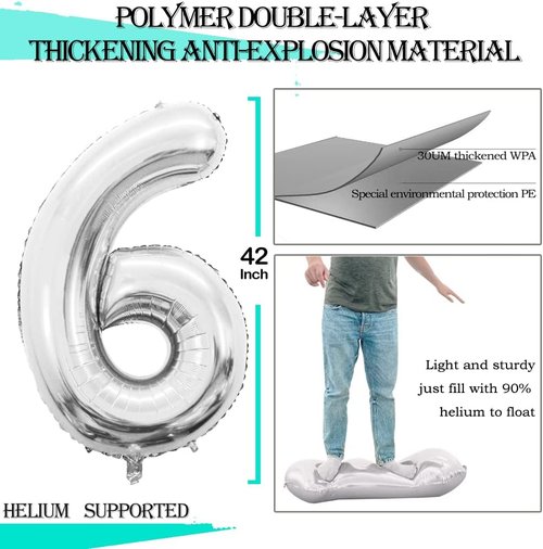 GOER Jumbo 26 Inch Foil Balloons - Perfect Decorations for 26th Birthday Party | Silver