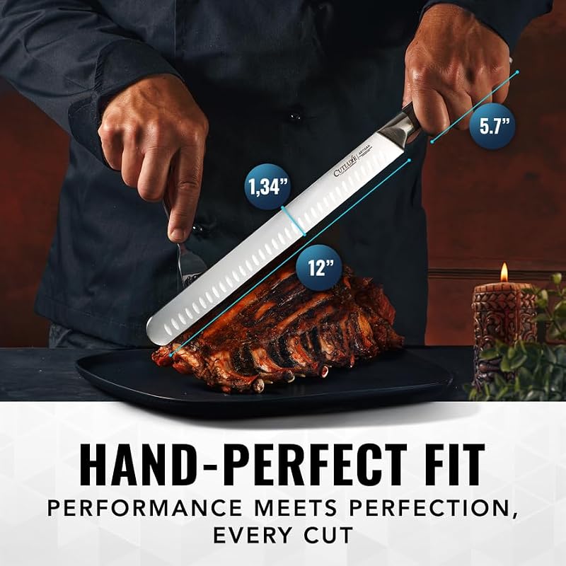 Brisket Knife - 12-Inch Carving & Slicing Knife for Meat & BBQ - Cutluxe