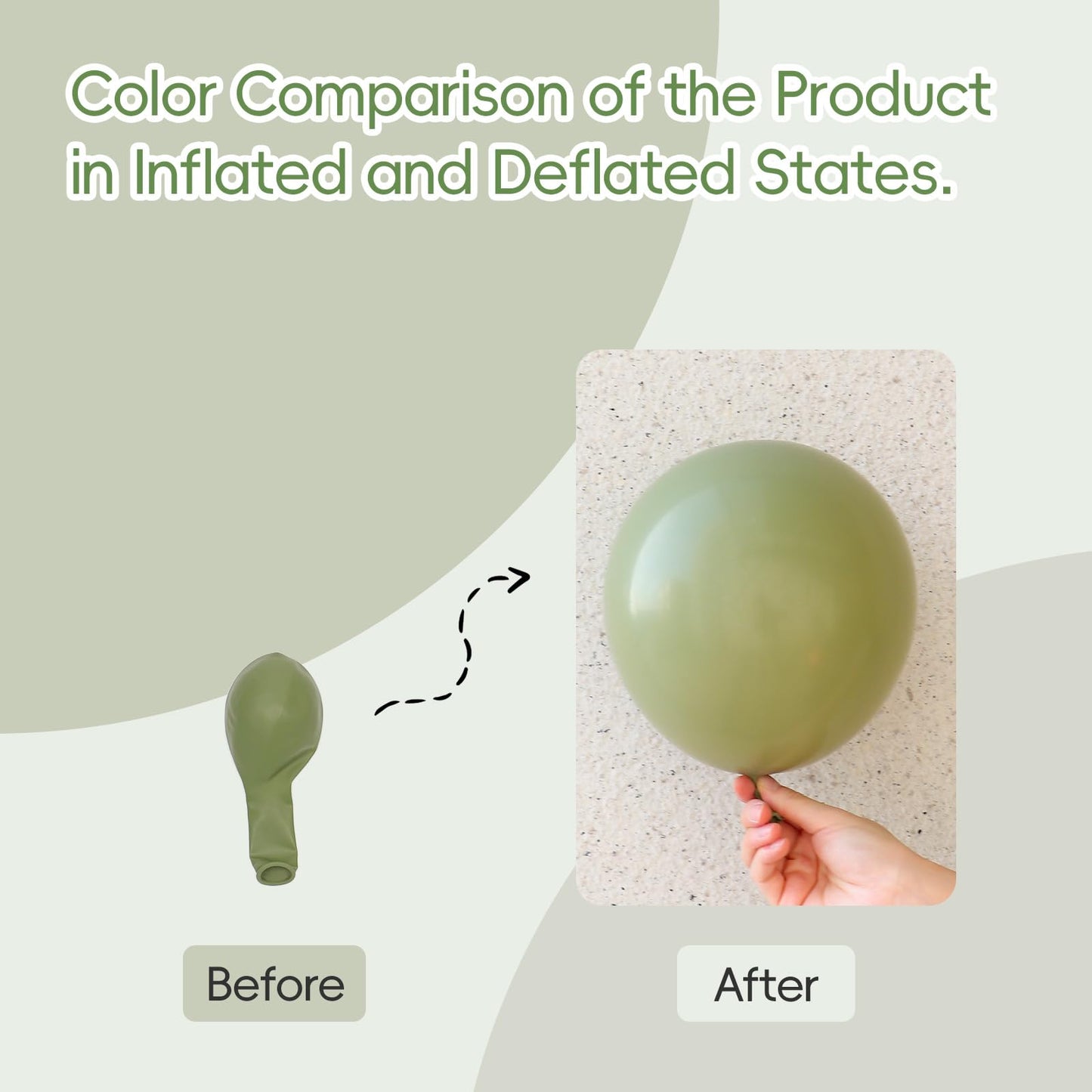 Sage Green Balloons 12 inch, Dusty Green Balloons 50pcs Party Balloons for Wedding Engagement Bridal Baby Shower Birthday Party Decorations