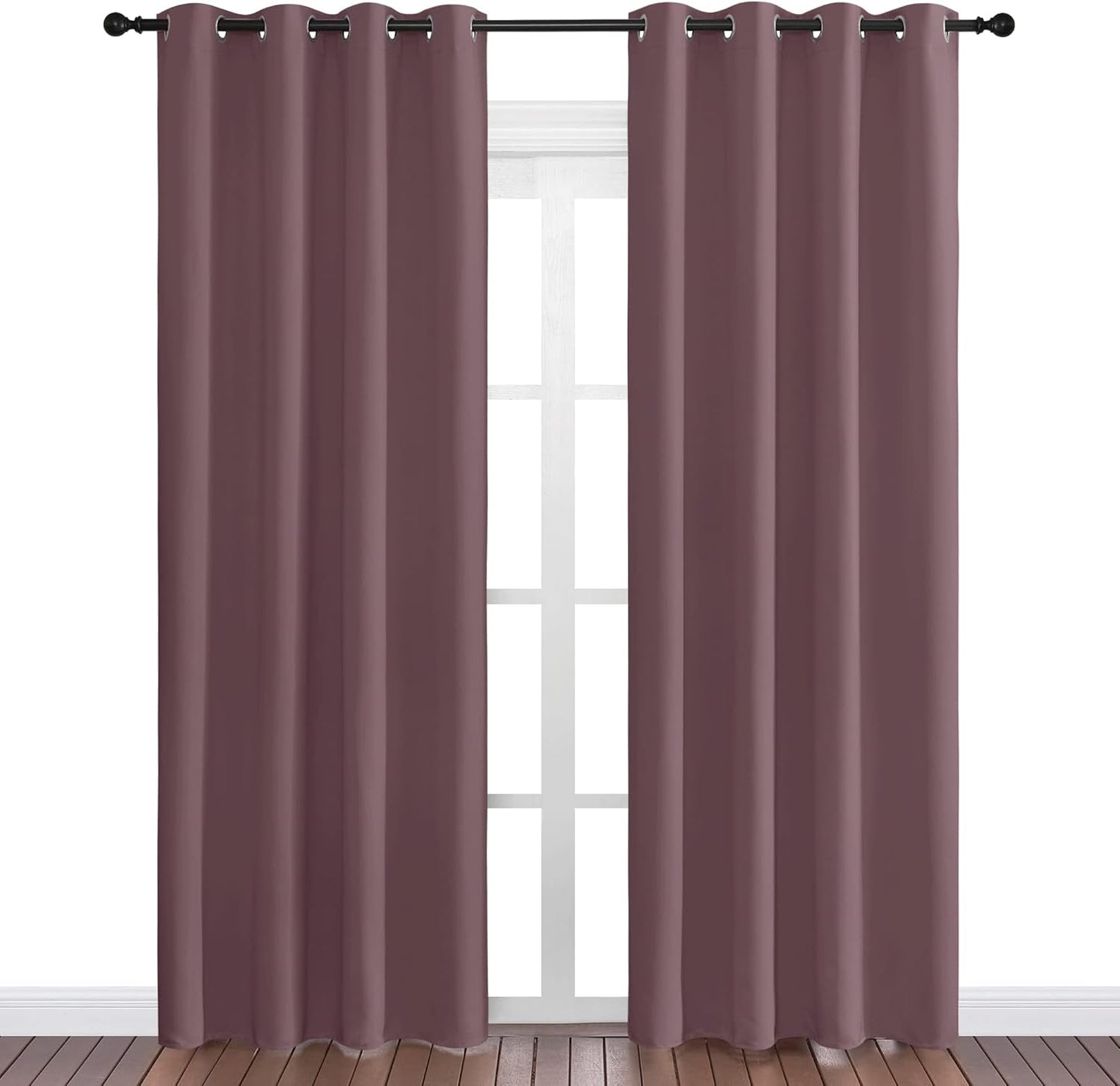 NICETOWN Blackout Curtains - 86" Long, 55" Wide | Sound Reducing, Heat & Cold Blocking for Modern Spaces