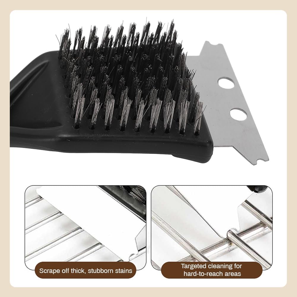 Skiennix Heavy-Duty Grill Brush - Stainless Steel Wire Scraper for Outdoor BBQ Cleaning