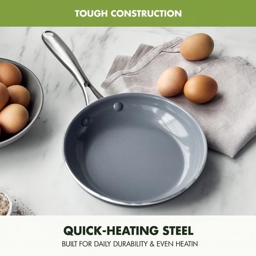 GreenPan Swift 8" Ceramic Nonstick Frying Pan - PFAS-Free, Dishwasher & Oven Safe, Black
