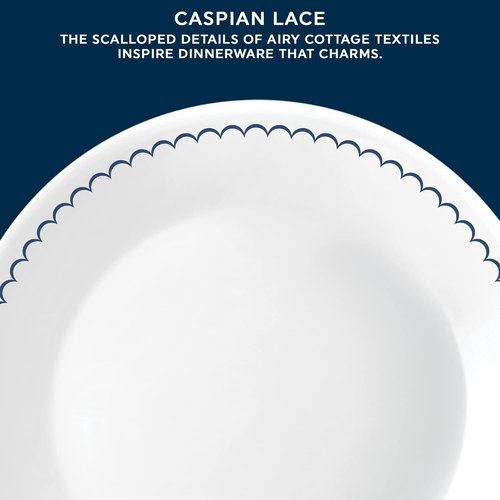 Corelle 6-Piece Lunch Plates Set - 8.5" Vitrelle Glass, Lightweight & Scratch Resistant | Caspian Color