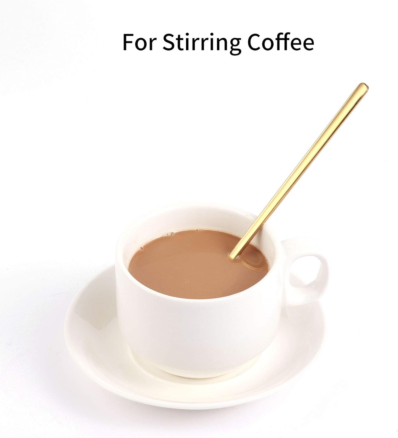Skiennix 6.7-Inch Gold Stainless Steel Coffee & Tea Spoons - Long Handle for Espresso & Iced Tea