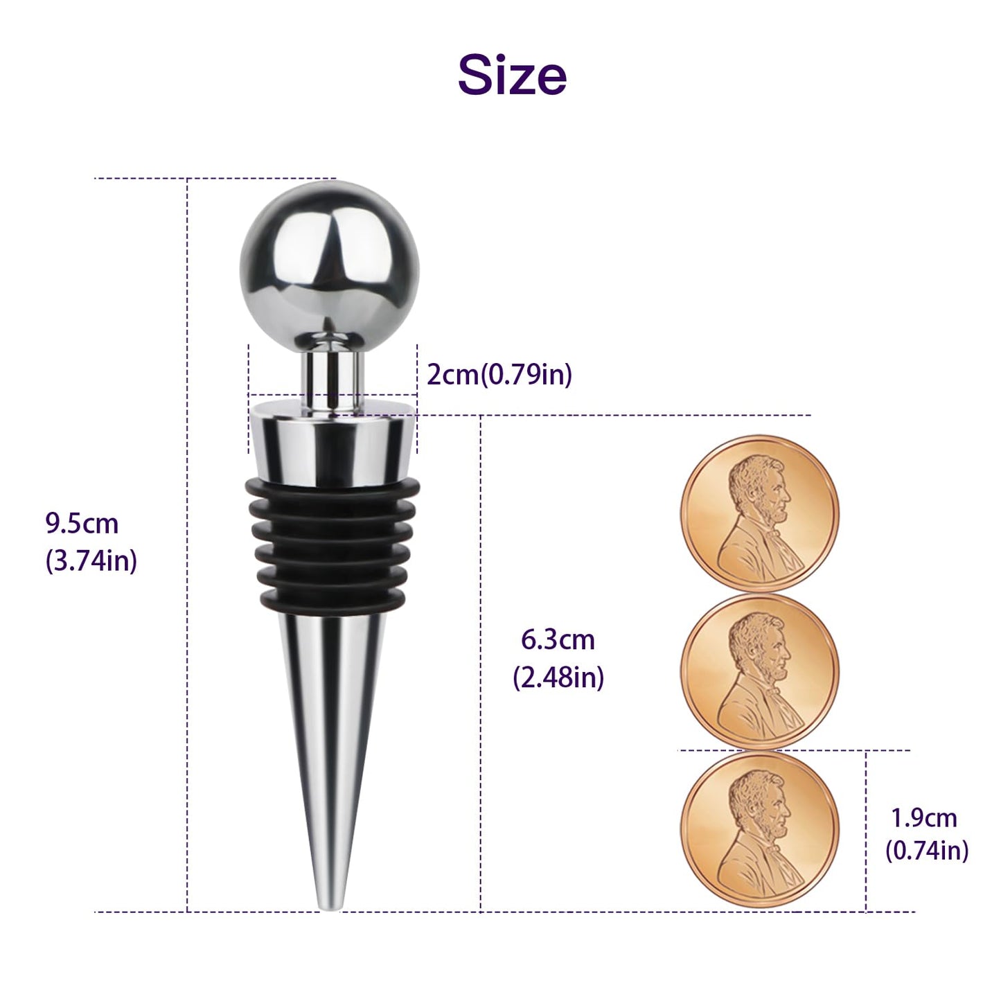 3 Pcs Wine Stopper Bottle Stopper Wine Saver, Yimerlen Silicone Vacuum Wine Bottle Corks, Reusable Wine Stopper Used for Bar, Holiday Party Keep Wine Fresh Suitable for Standard Bottle (Silver)