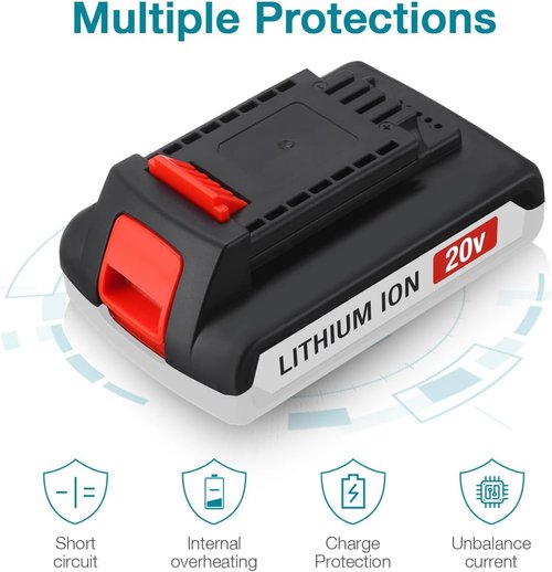 Black & Decker Replacement Battery | Upgraded 20V Max 4000mAh | Extended Run Time for Cordless Tools