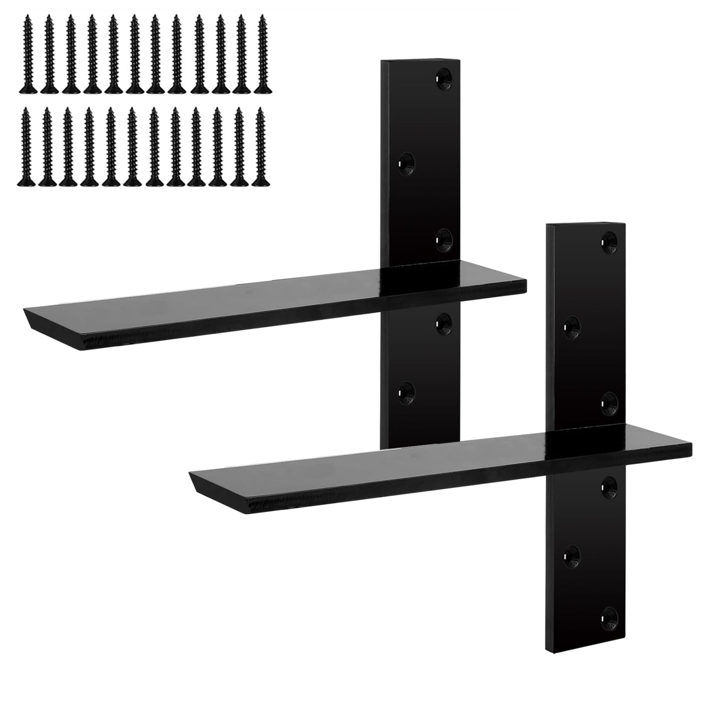 2-Pack Floating Shower Bench Brackets - 14" L x 2.5" W Heavy-Duty Hidden Countertop Wall Support Brackets, 3/8" Thick, Ideal for Floating Vanity, Cabinets, Granite,Dishwashers, Bin,and Bench Seats