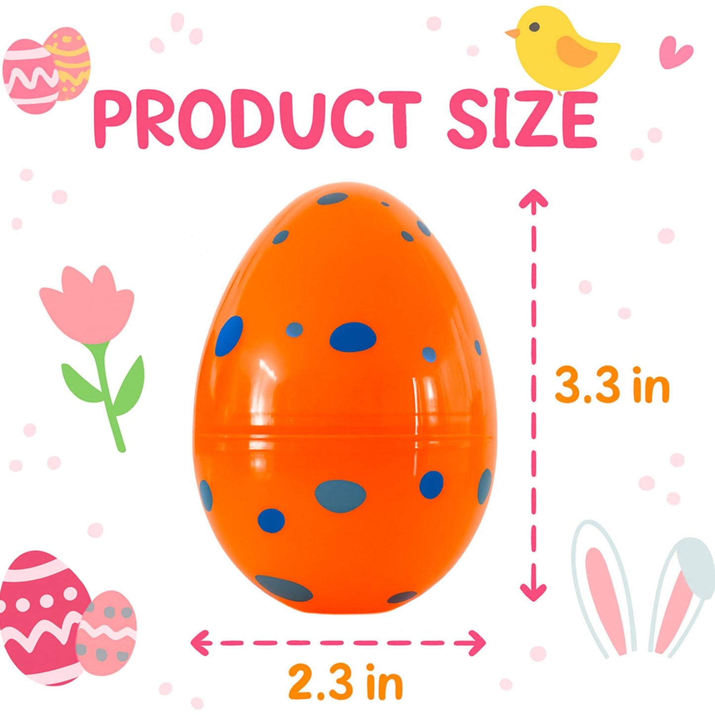 Coynurex 12 Pack Printed Easter Eggs, 3.3'' Fillable Plastic Eggs in 4 Colors, Easter Hunt Basket Stuffers, Party Supplies