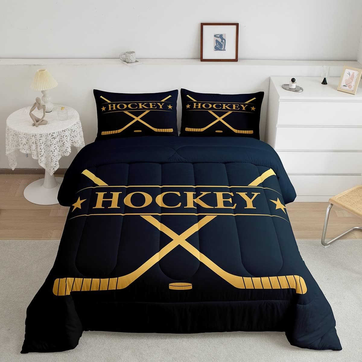 Basketball Kids Comforter Set Full Size,Geometric Basketball Court Abstract Bedding Set,Boys Girls Adults Room Decor,Ball Sports Games Down Comforter,Red Black Fashion Duvet Insert,2 Pillowcases