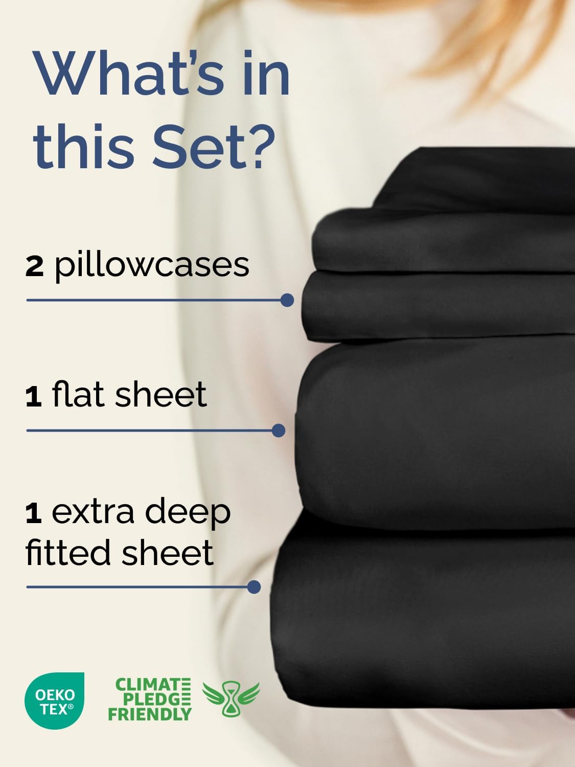 Skiennix Extra Deep Twin Sheet Set - 4 Piece Breathable Cooling Bedding - Soft, Wrinkle-Free Black Sheets