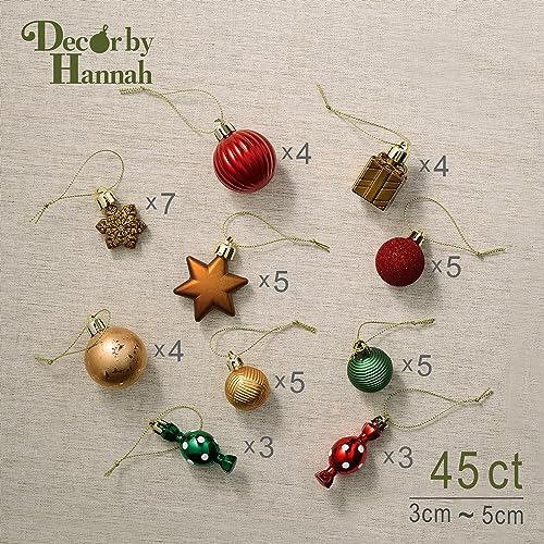Gingerbread Christmas Ornaments Set 45pcs Mini Tree Decorations by DecorbyHannah