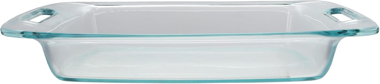 Pyrex 3qt Easy Grab Glass Baking Dish with Blue Lid | Durable & Made in USA