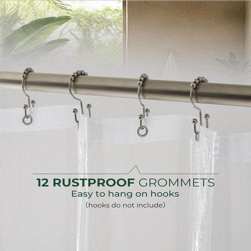 Harborest Clear Shower Curtain Liner - Waterproof PEVA with Suction Cups & Magnets, 72 x 72 Inches