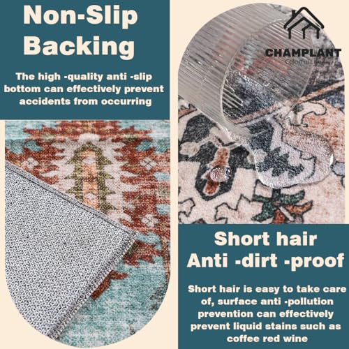CHAMPLANT 6'x9' Washable Vintage Area Rug Boho Chic Medallion