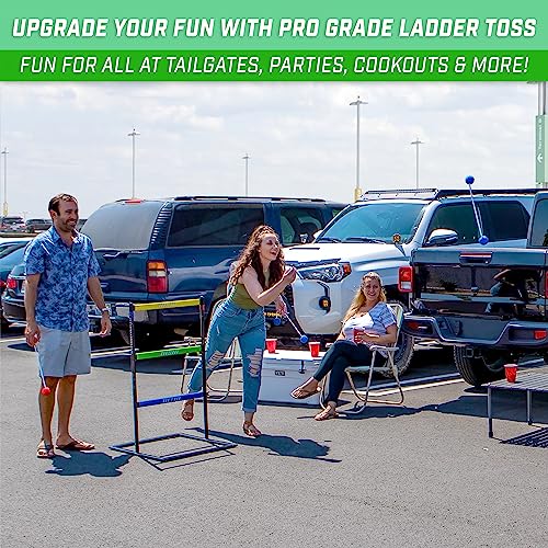 GoSports Ladder Toss Game Set - Pro Version with 6 Rubber Bolos & Carrying Case