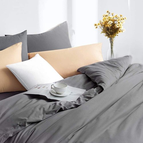 FLXXIE King Pillow Cases - Soft Microfiber Covers with Envelope Closure | Wrinkle & Stain Resistant, 20x36, Dark Grey