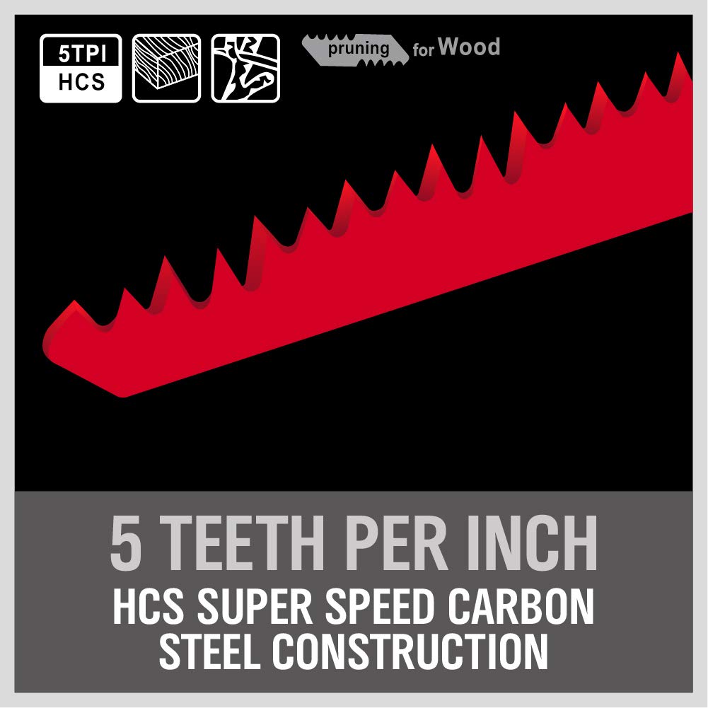 Skiennix 12-Inch Wood Pruning Saw Blades - 5TPI for Efficient Tree Trimming | 5-Pack Set