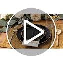 Black and Gold Plastic Dinnerware Set for 50 Guests - Heavy Duty Party Plates and Utensils