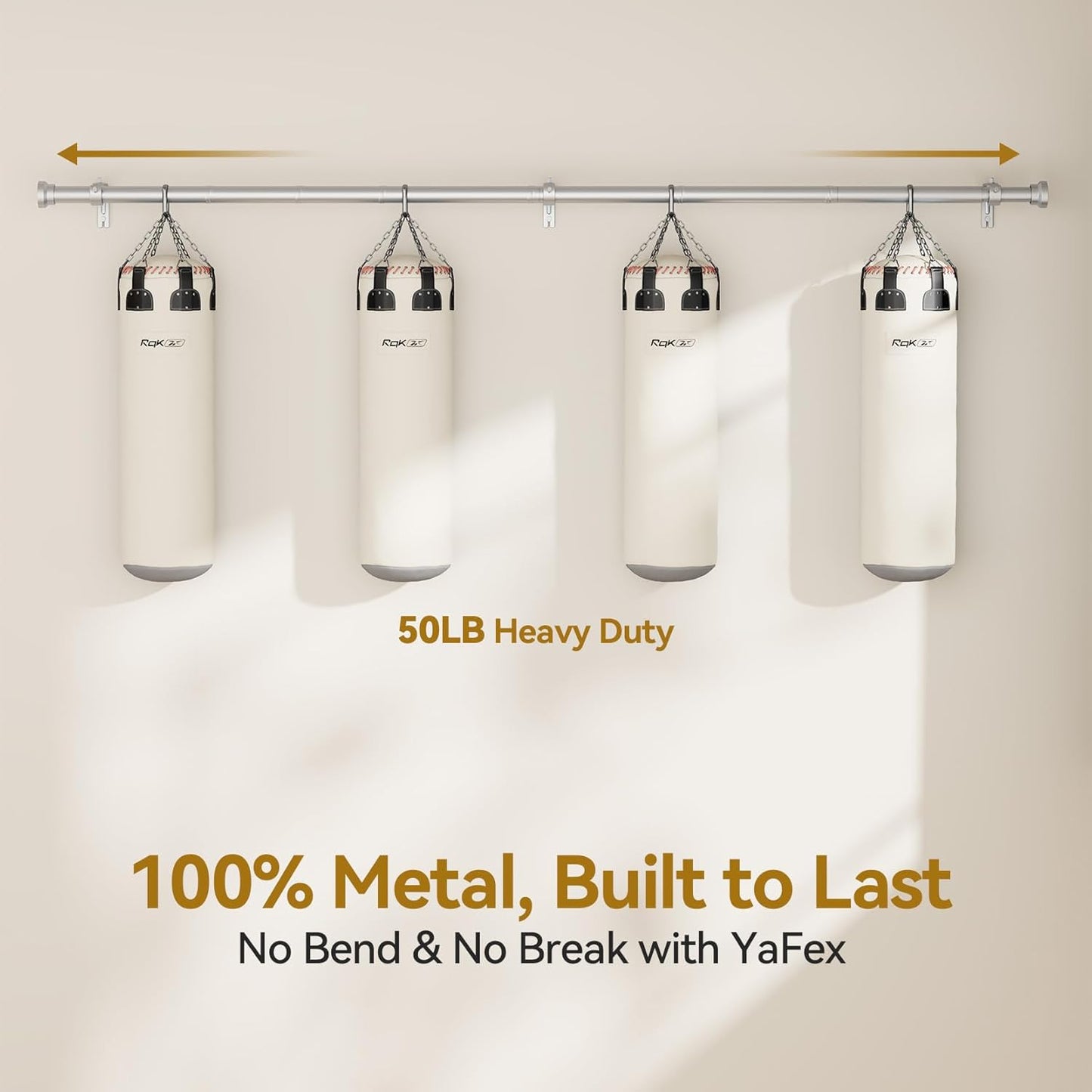YaFex Curtain Rods - Heavy Duty 1 Inch Adjustable Window Treatment Rods | 32-118 Inch, Silver Finish