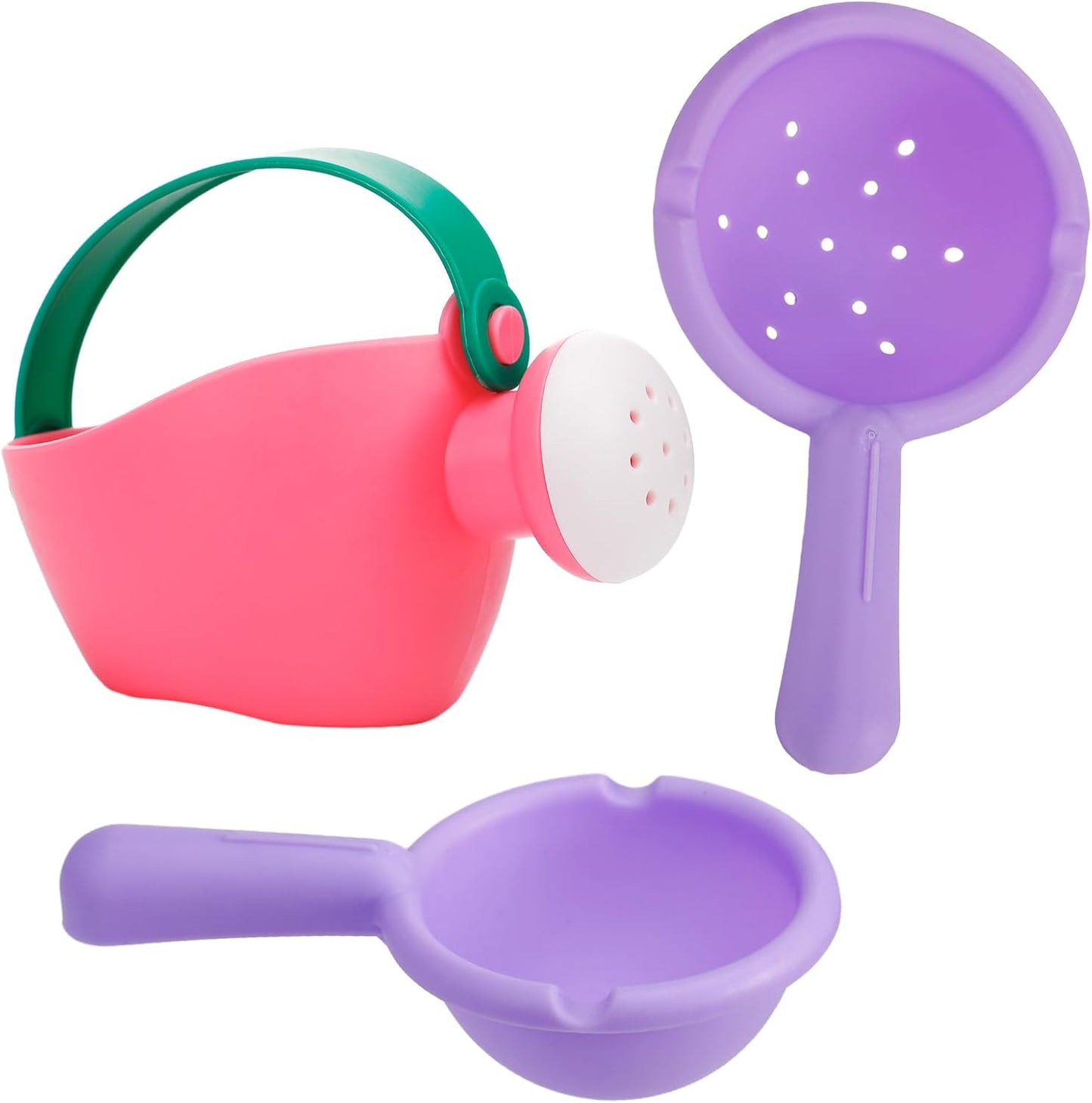 Skiennix Soft Bath Toys for Toddlers 1-3 | Easy to Clean Water Table & Baby Tub Toys - 3 Pack (Pink)