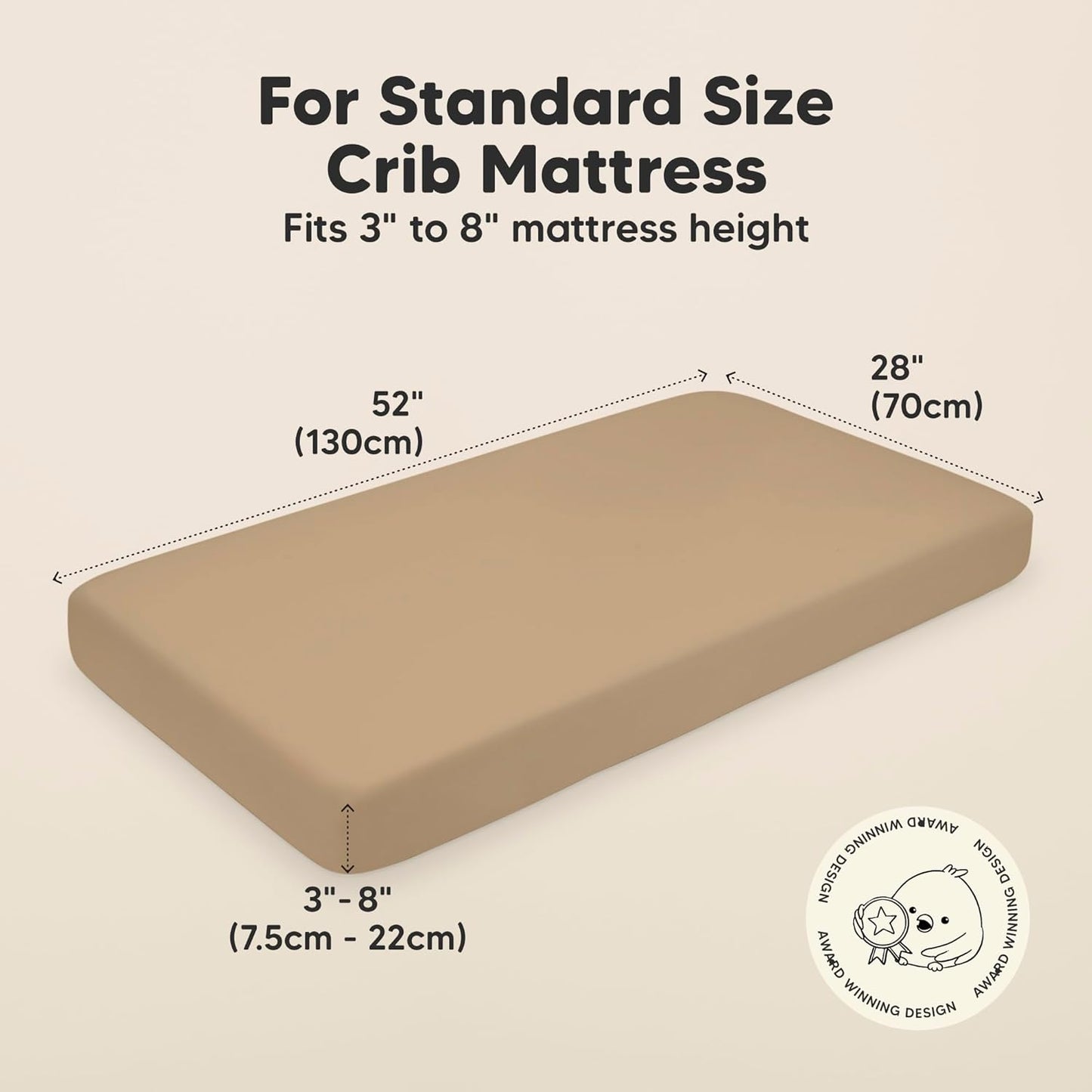 KeaBabies Organic Crib Sheets - 2-Pack Fitted Jersey Cotton Covers for Baby Beds | Soft & Breathable (Pecan)