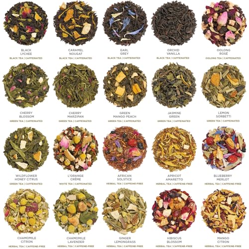 Tea Forte Jubilee Tea Sampler Set with 40 Pyramid Infuser Bags - Premium Tea Gift