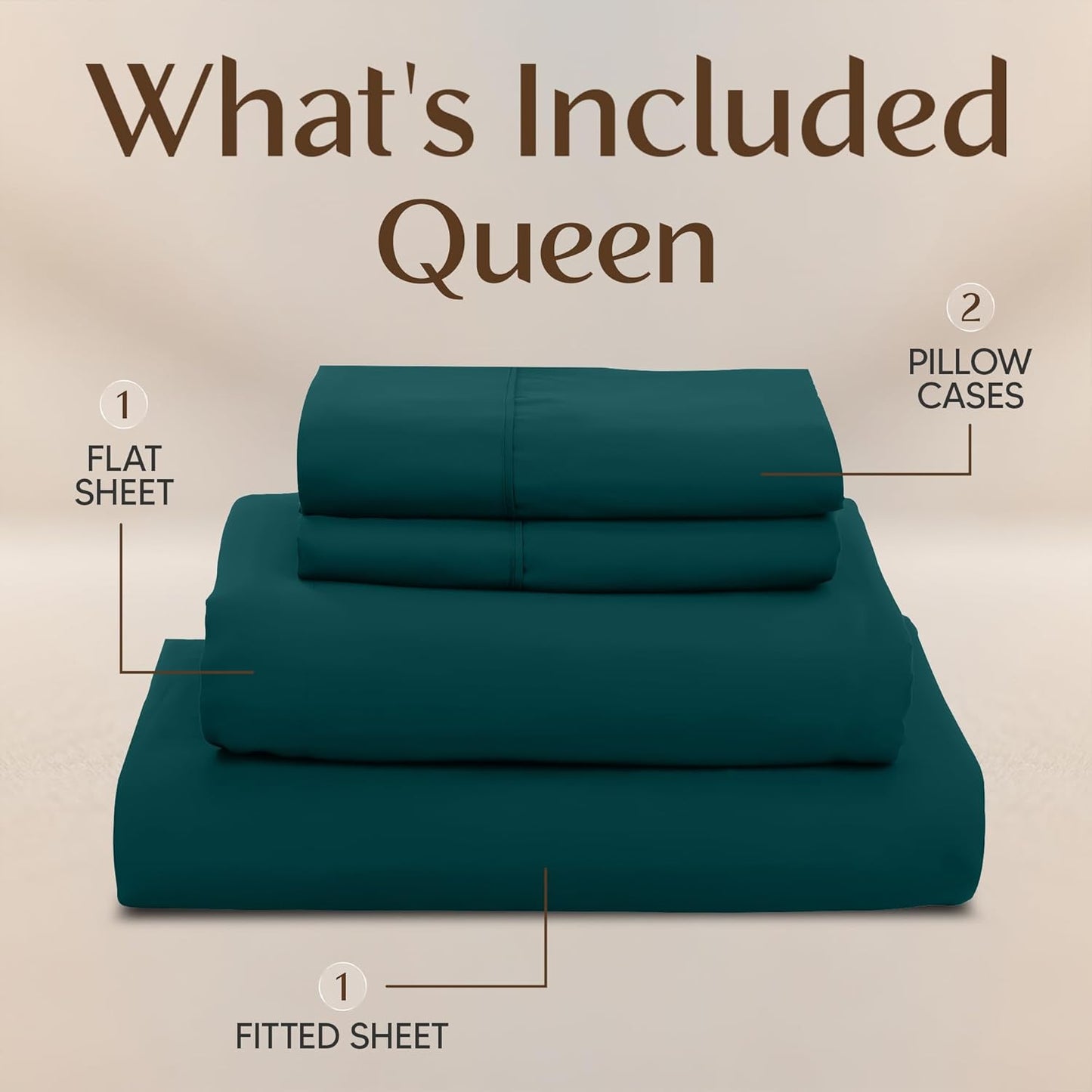 Utopia Bedding Queen Size Sheet Set - Soft, Breathable Microfiber | 4-Piece in Teal Green, Oeko-Tex Certified