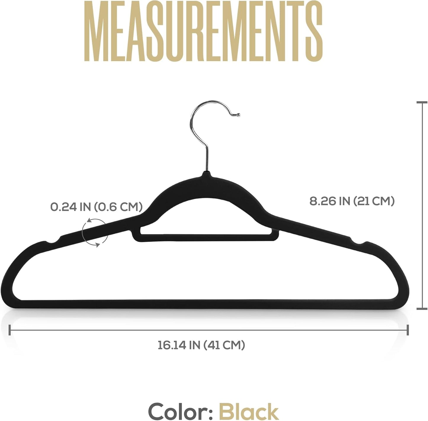 Utopia Home Velvet Hangers - 100 Pack Premium Non-Slip Slim Clothes & Coat Hangers | Heavy Duty Black