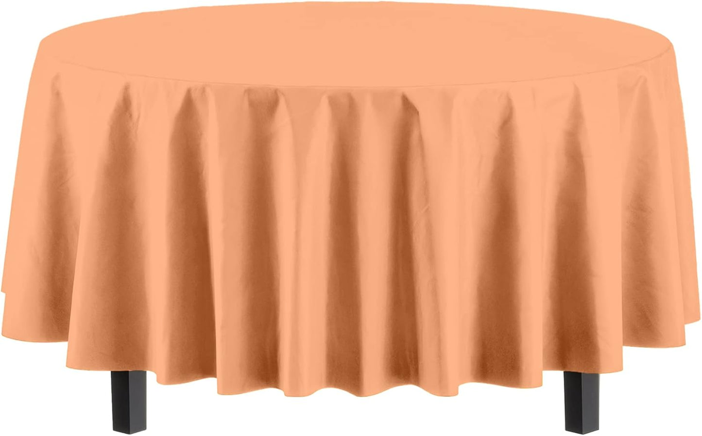 Ivory 84-Inch Round Tablecloth - 12-Pack Premium Plastic Party Supplies