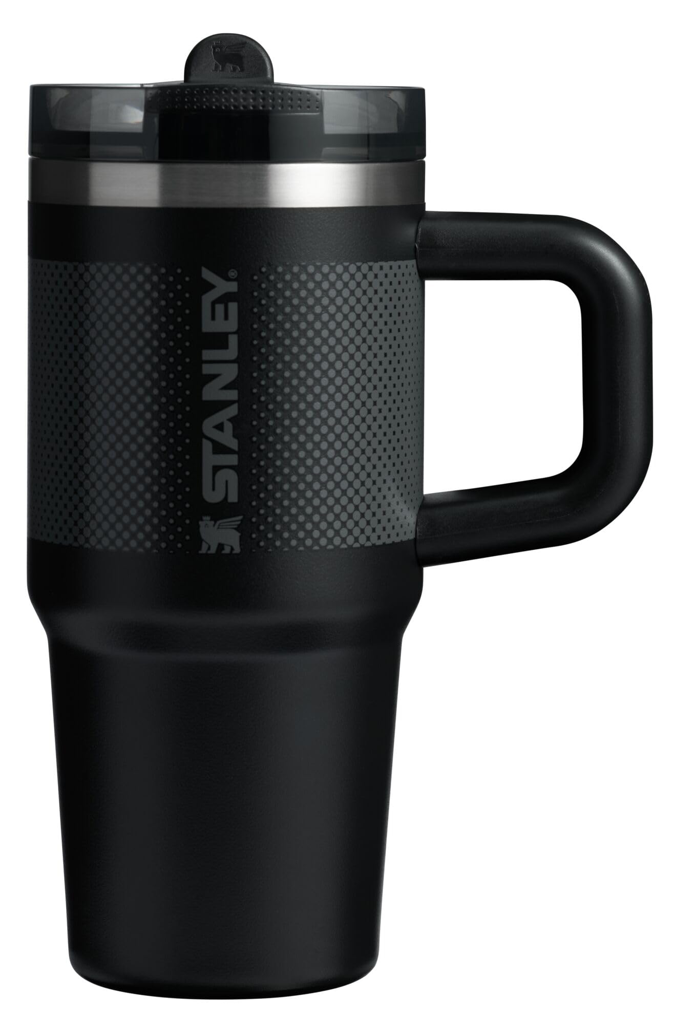 STANLEY Quencher ProTour Flip Straw Tumbler with Leakproof Lid 14 oz | Built-In Straw and Handle | Cup Holder Compatible for Travel | Insulated Stainless Steel Cup | BPA-Free | Black Fade
