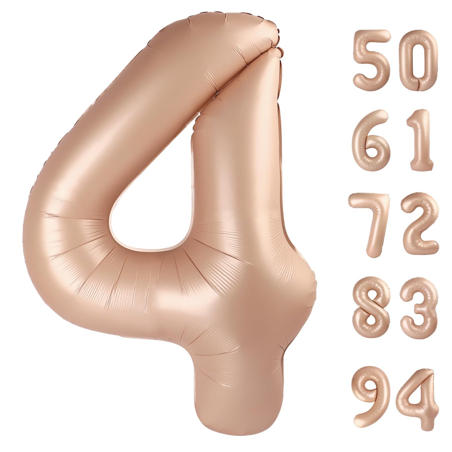 Light Brown 4 Balloon, Tan Number Balloons 40 Inch, 4th Beige Party Decorations, Sandy Brown Four Large Numbers for Party Decor, Khaki Number 4 Balloon