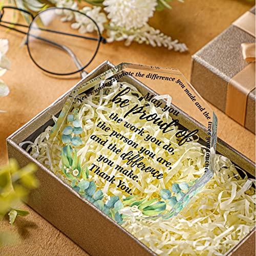 Yinder Nonagon Eucalyptus Acrylic Thank You Gifts for Coworkers, Appreciation Keepsake