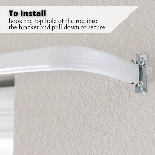Blu-Pier Tech Heavy Duty Curtain Rod - Adjustable 28 to 48-Inch Width, White | Includes Hardware (Pack of 2)