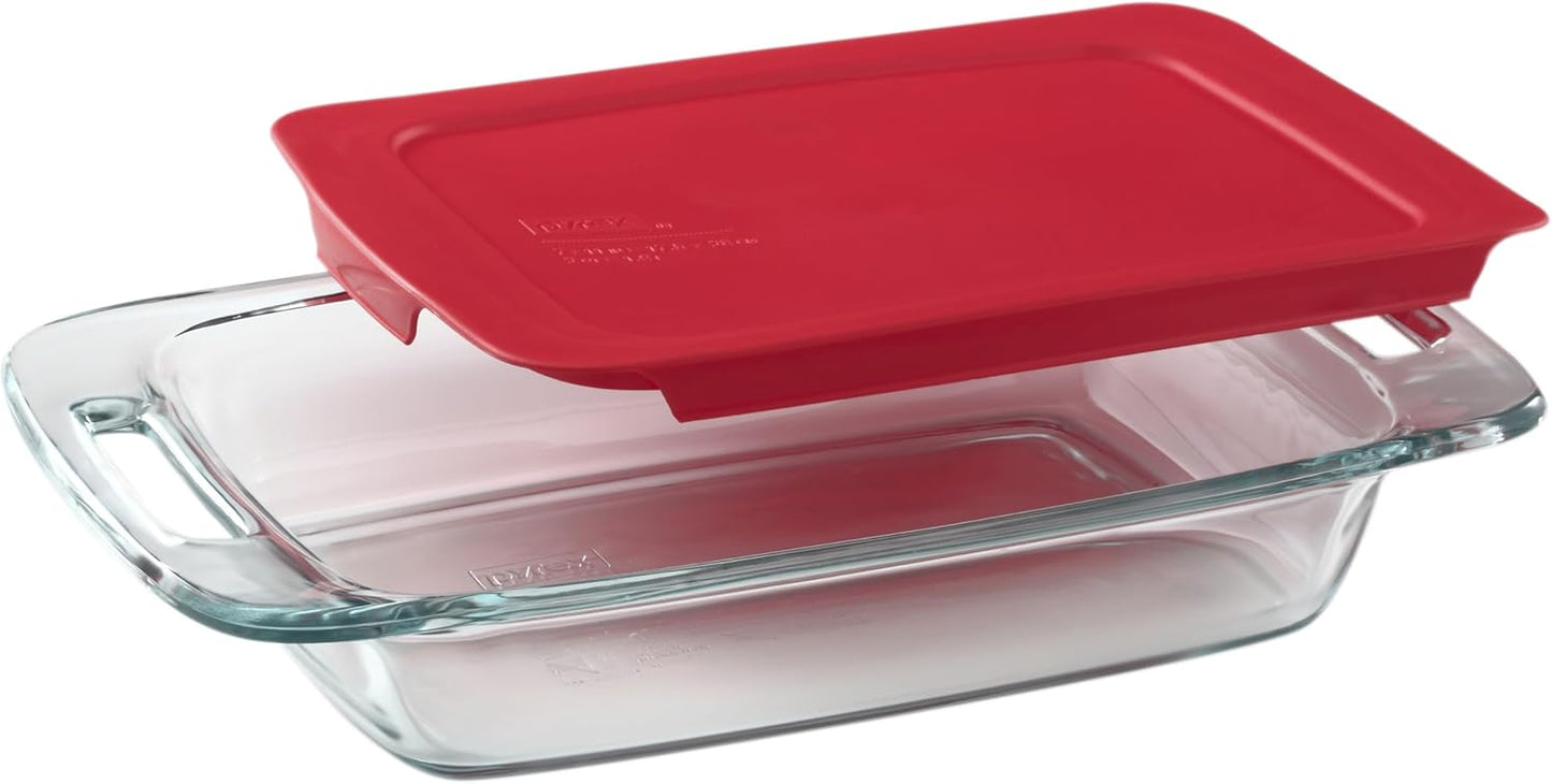 Pyrex Easy Grab 2-Qt Glass Baking Dish - Non-Toxic, BPA-Free Lid | Dishwasher & Oven Safe