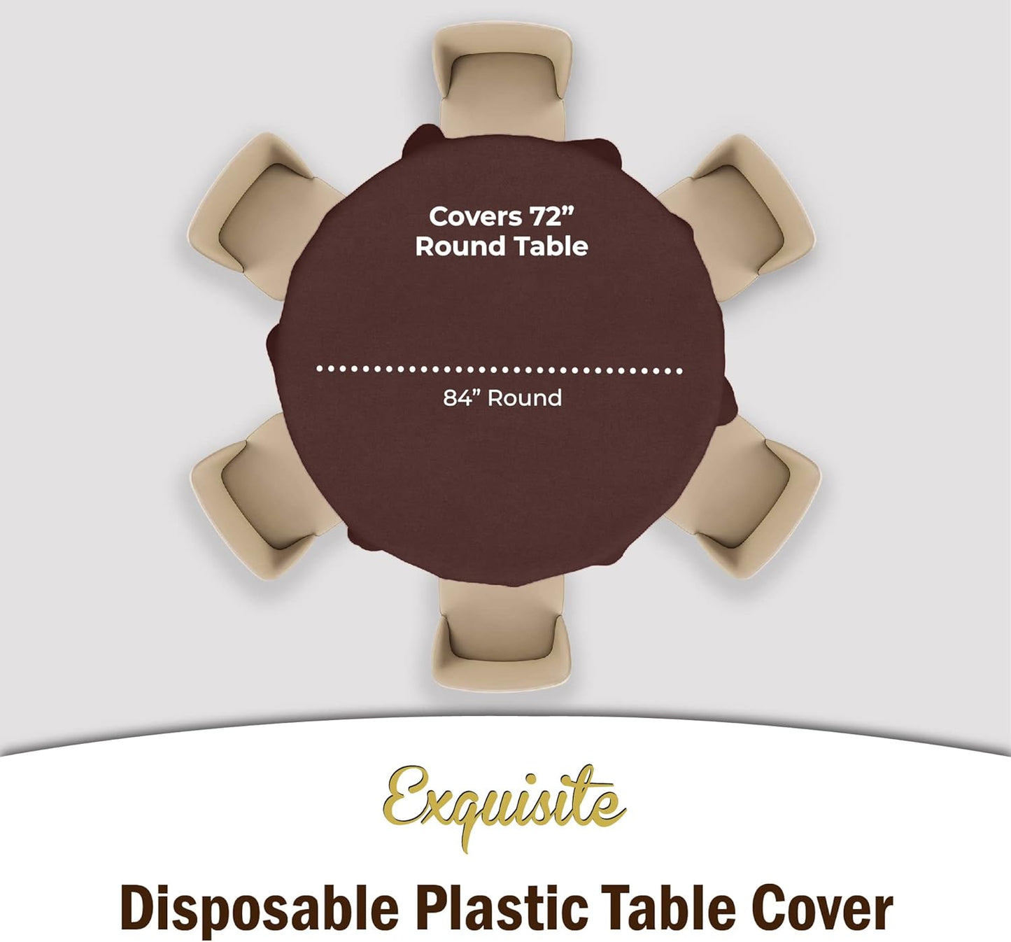 Ivory 84-Inch Round Tablecloth - 12-Pack Premium Plastic Party Supplies