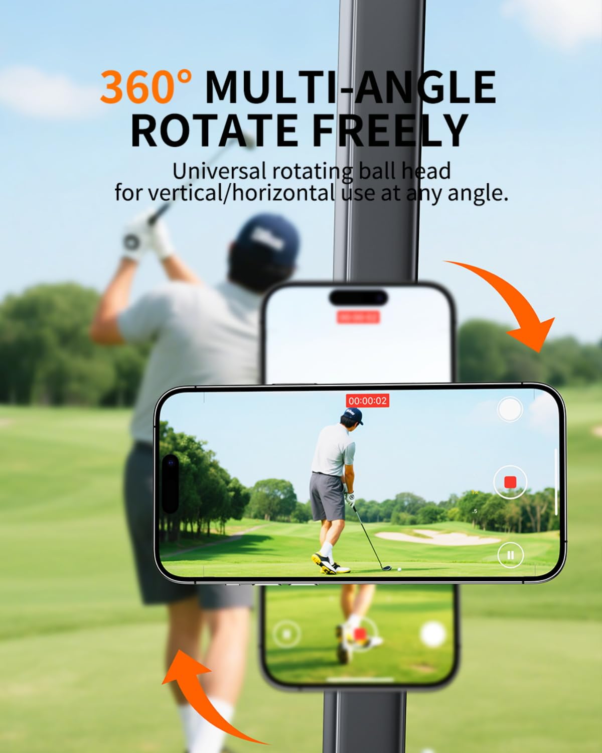 Ultra-Secure Magnetic Golf Cart Phone Mount | Compatible with iPhone 17/16/15/14/13/12 & MagSafe Cases | Universal Fit for EZGO, Club Car, Yamaha Golf Carts | Ideal Golf Accessory Gift for Men & Women