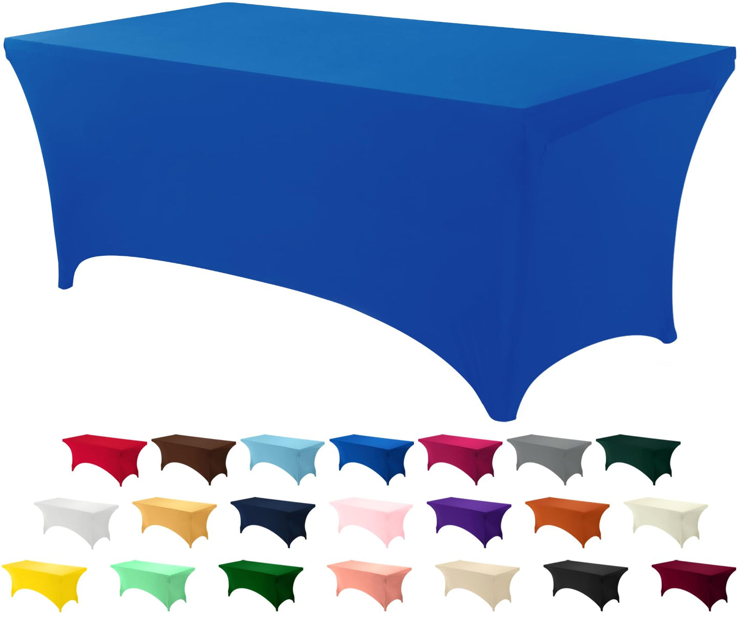 Utopia Kitchen Spandex Tablecloth 1 Pack [6FT, Blue] Tight, Fitted, Washable and Wrinkle Resistant Stretch Rectangular Patio Table Cover for Event, Wedding, Banquet & Parties [72Lx30Wx30H Inch]