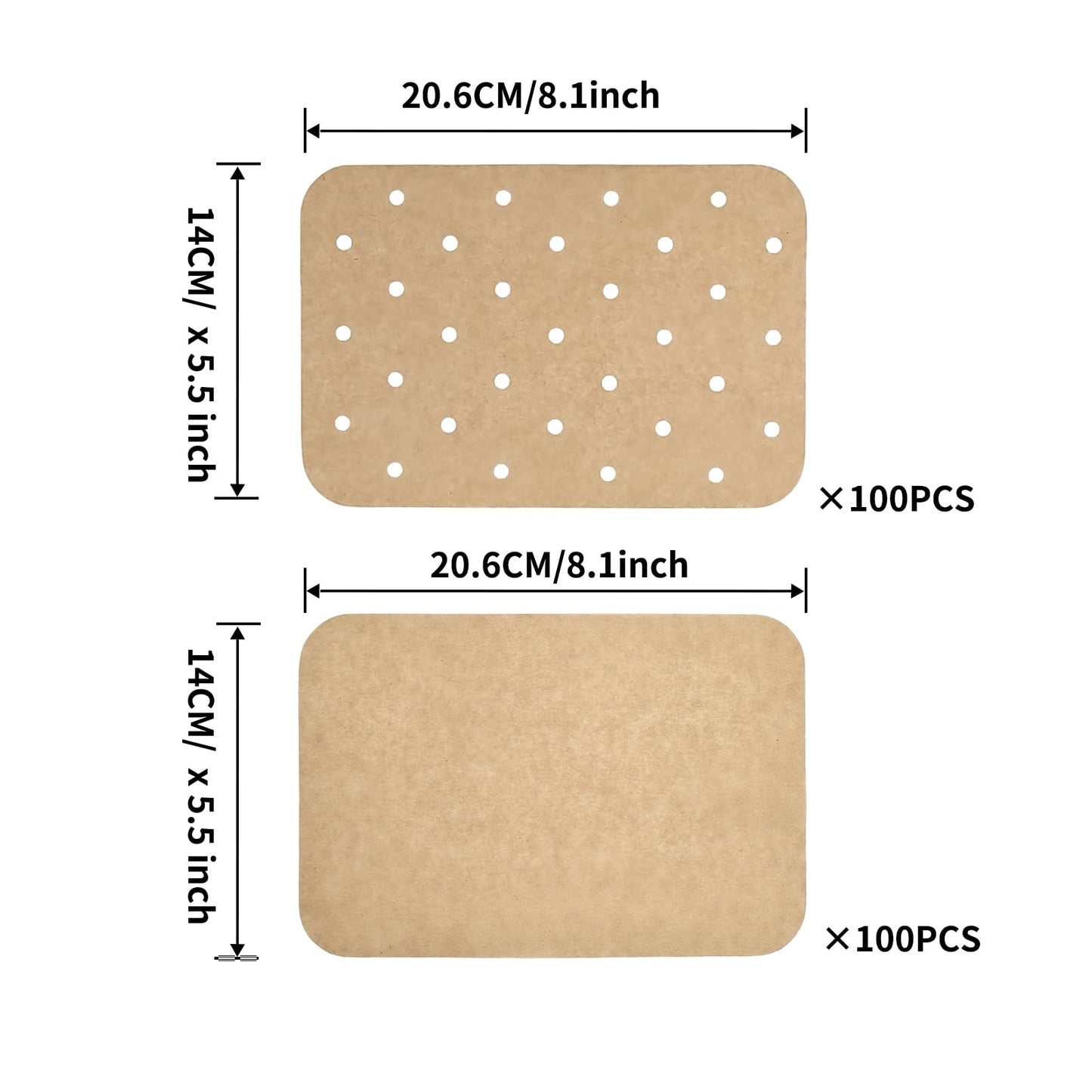 200 Sheets Air Fryer Liners Disposable Parchment Paper Compatible with Ninja Dual Foodi Air Fryer Toaster Ovens Rectangular Non-Stick Perforated Parchment Paper Double Basket for Air Fryer Accessories
