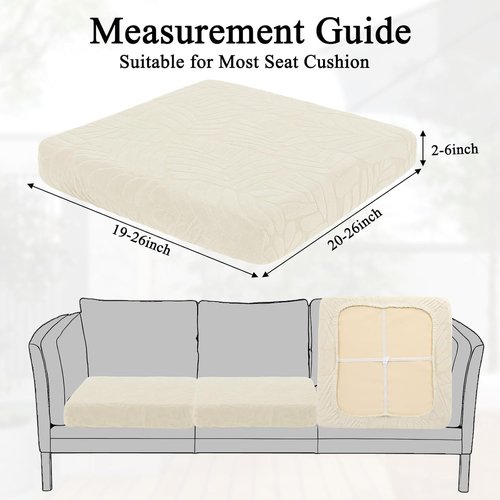 Hebe Stretch Patio Cushion Covers Set - 8 Waterproof & Washable Slipcovers for Outdoor Furniture