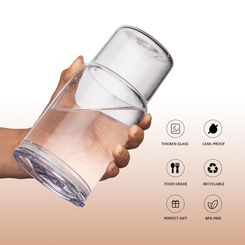 BLUEPOLAR 20 OZ Tumbler Water Glass,Glass Tumbler Iced Coffee Cup with Straw and Lid Sealed Carry on,Glass Cups with Reusable Wide Mouth and Thicken Wall Cups (grown)