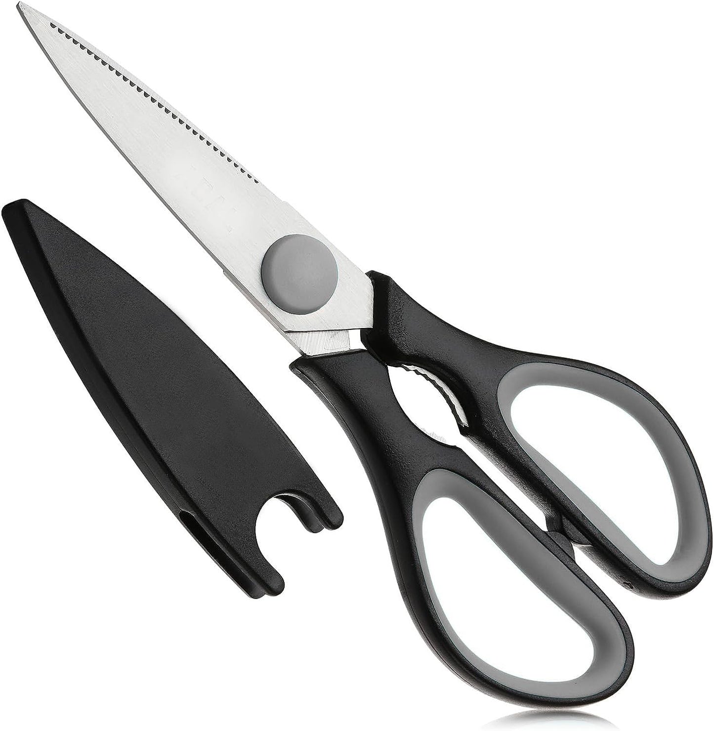 Rainspire Premium Kitchen Scissors All Purpose Heavy Duty Kitchen Shears for Food, Dishwasher Safe, Protective Sheath, Stainless Steel, Black