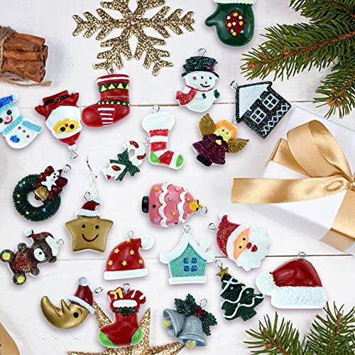 30pcs Christmas Mini Ornaments, Resin Miniature Decorations for Mini Christmas Tree